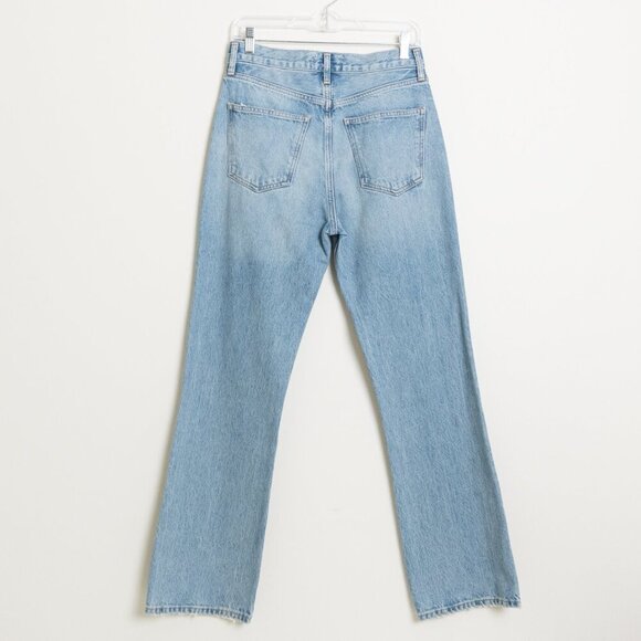 AGOLDE 90s High Waist Relaxed Boot Jeans Light Wash Wireless Blue NEW - Picture 4 of 14
